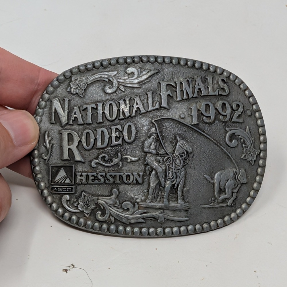 Vintage 1992 Hesston National Finals Rodeo NFR Belt Buckle Commemorative Series
